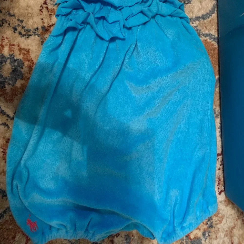 NWT RALPH LAUREN BLUE TERRY ROMBER SZ12MO
